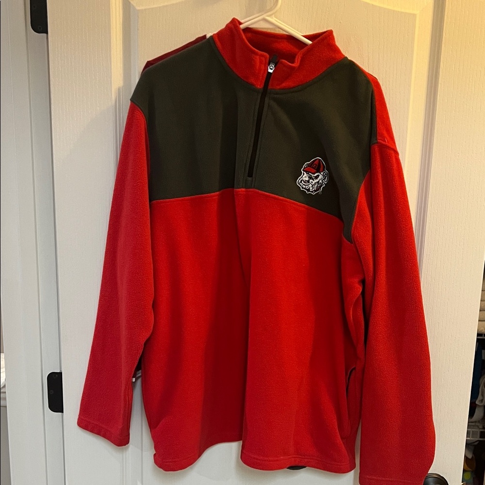 Pro Edge Red and Black University of Georgia Fleece 1/4 Zip